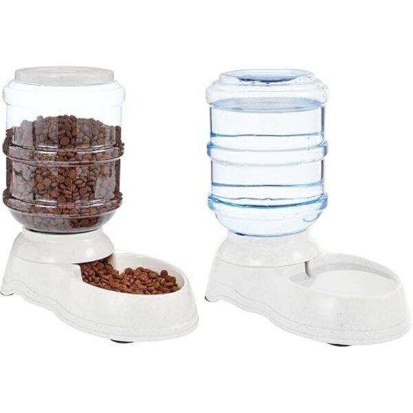 Pet Food Feeder and Water Dispenser Bundle